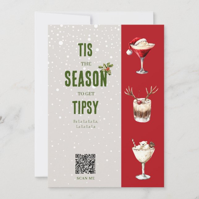 Cartão De Festividades Mínimo moderno de vídeo pessoal qr code natal (Frente)