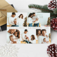 Mínimo Natal Verde Fotografia da Família Moderna