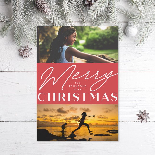 Cartão De Festividades Mínimo Natal Vermelho (Criador carregado)