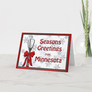 Cartão De Festividades Minnesota Seasons Greetings Lamp Snowflake