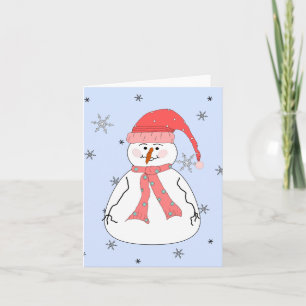 Cartão De Festividades Misses Snowman Neva Com Arte Primitiva