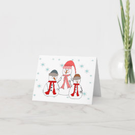 Cartão De Festividades Misses Snowman, Snowmen Children Whimsical Art