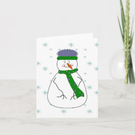 Cartão De Festividades Mister Snowman Neva Arte Primitiva Whimsical