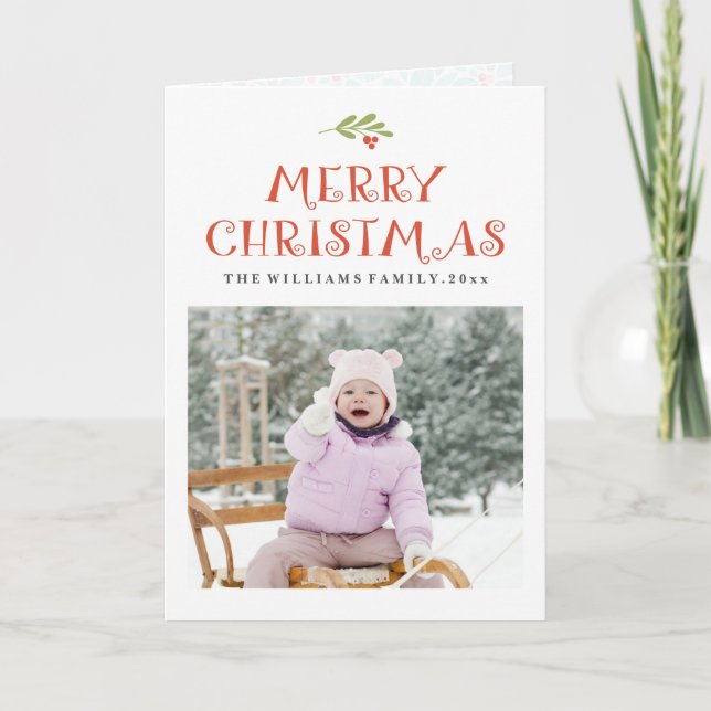Cartão De Festividades MistletoCartões de foto de Natal (Frente)