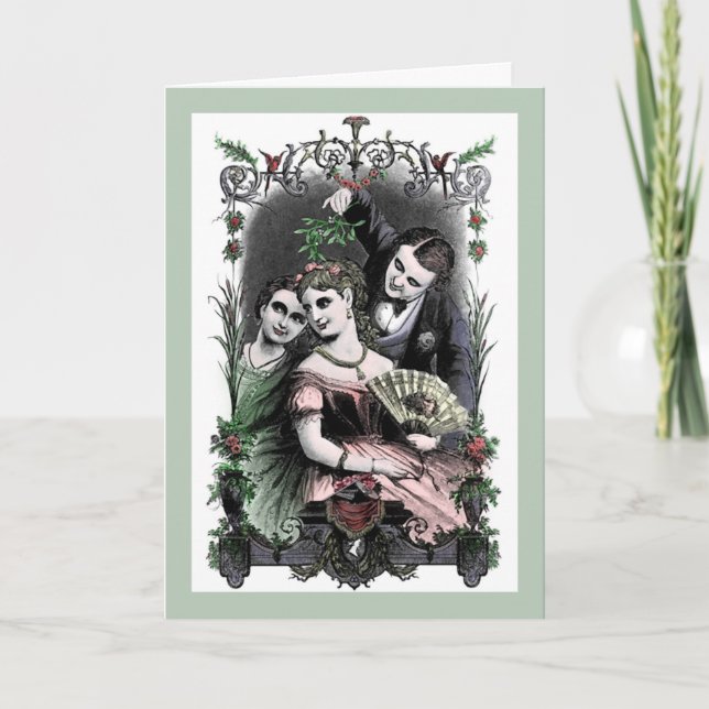 Cartão De Festividades Mistletoe - Card (Customize) (Frente)