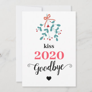 Cartão De Festividades Mistletoe Kiss Goodbye para 2020 Do-over Funny Red