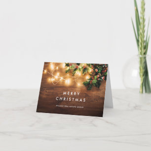 Cartão De Festividades Mistletoy Branch Rustic Christmas Corporate