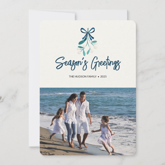 Cartão De Festividades Mistura de fita azul (Frente)