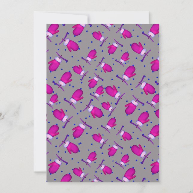 Cartão De Festividades Mittens retro_cinza (Frente)