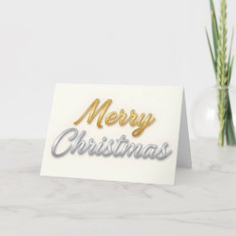 Cartão De Festividades Mixed Metal Foil Script Merry Christmas
