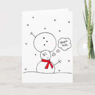 Cartão De Festividades Mixed Up Snowman