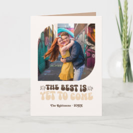 Cartão De Festividades Mocha Glow Champagne Retro New Year Photo