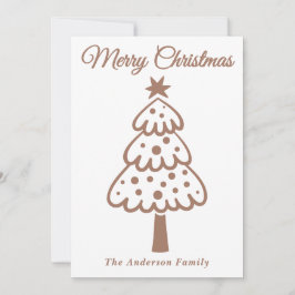 Cartão De Festividades Mocha Mousse Escreve Árvore de Natal