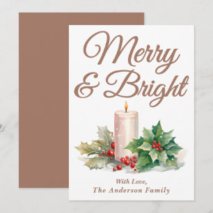 Cartão De Festividades Mocha Mousse - Feliz e Brilho do Script Manuscrito
