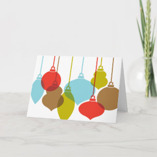 Cartão De Festividades Mod Ornaments Retro Christmas Cards