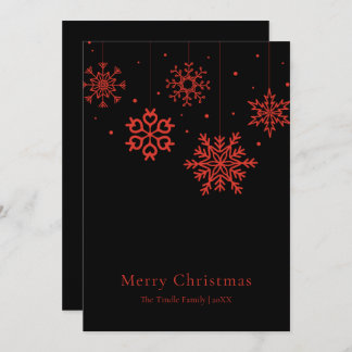 Cartão De Festividades Modern Black Red Script Christmas Tree