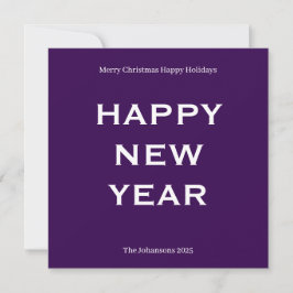 Cartão De Festividades Modern Bold Holiday Card | Custom Text Minimalist 