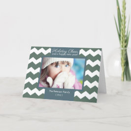Cartão De Festividades Modern Chevron Holiday Cheer Folded Christmas