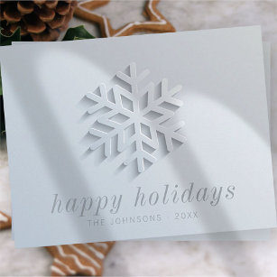 Cartão De Festividades Modern Chic Elegant Snowflake