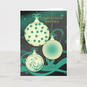 Cartão De Festividades Modern Christmas Greeting Card With Three Ornament