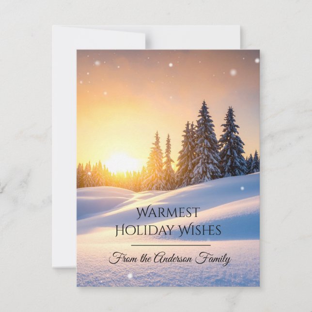 Cartão De Festividades Modern Christmas & New Year Card Elegant (Frente)