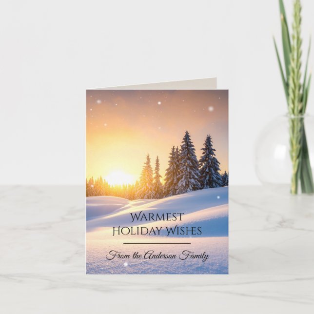 Cartão De Festividades Modern Christmas & New Year Card Elegant (Frente)