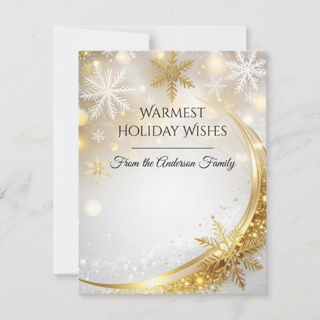 Cartão De Festividades Modern Christmas & New Year Card Elegant (Frente)