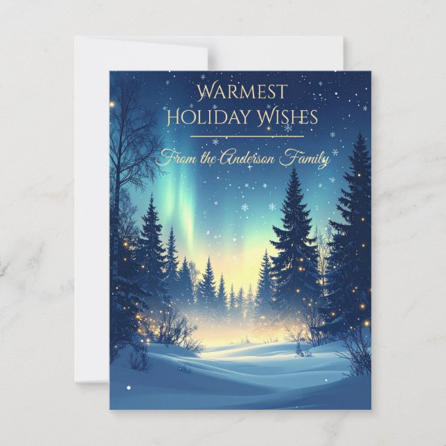 Cartão De Festividades Modern Christmas & New Year Card Elegant (Frente)