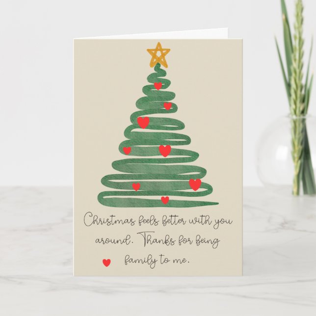 Cartão De Festividades Modern Christmas Tree Folded Holiday Card (Frente)