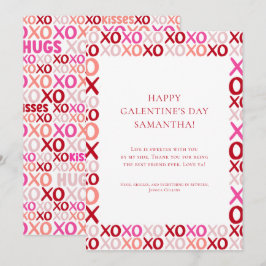 Cartão De Festividades Modern Colorful Hugs and Kisses Galentine's Day