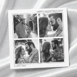 Cartão De Festividades Modern Couple Photo Collage Happy Valentine's Day