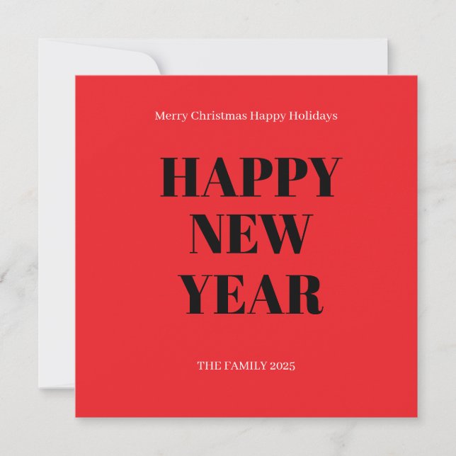 Cartão De Festividades Modern Custom Text  Bold Holiday Card (Frente)