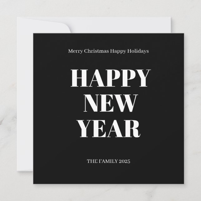 Cartão De Festividades Modern Custom Text  Bold Holiday Card (Frente)