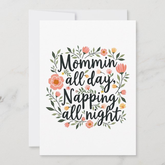 Cartão De Festividades Modern Cute Botanical Mother's Day Card (Frente)