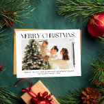 Cartão De Festividades Modern Felry Christmas — uma família de fotos simp<br><div class="desc">Modern Felry Christmas — uma família de fotos simples</div>