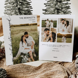 Cartão De Festividades Modern First Christmas Engaged Photo Christmas