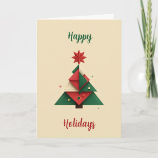 Cartão De Festividades Modern Geometric Christmas Tree Card