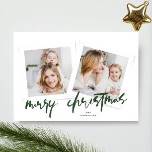 Cartão De Festividades modern greens & white feliz natal multi foto