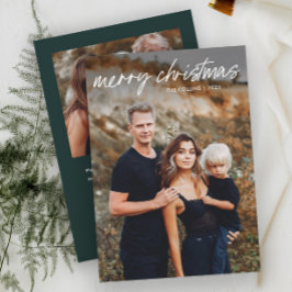 Cartão De Festividades Modern Hand Lettered 2 Fotografias Natal