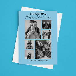 Cartão De Festividades Modern Happy Fathers Day Photo Collage