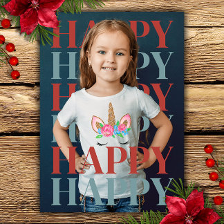 Cartão De Festividades Modern Happy Holidays Photo Card