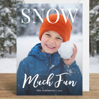 Cartão De Festividades Modern Happy Holidays winter Photo Holiday 