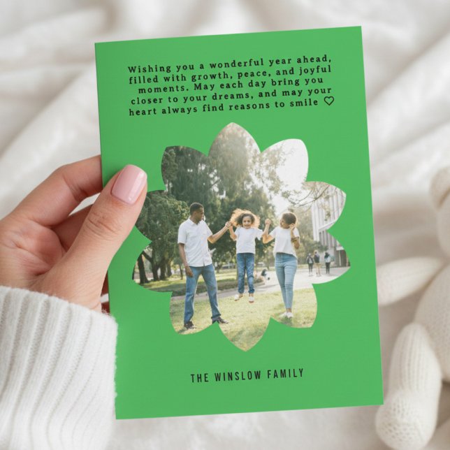 Cartão De Festividades Modern Happy New Year Photo Collage Card | Elegant (Criador carregado)