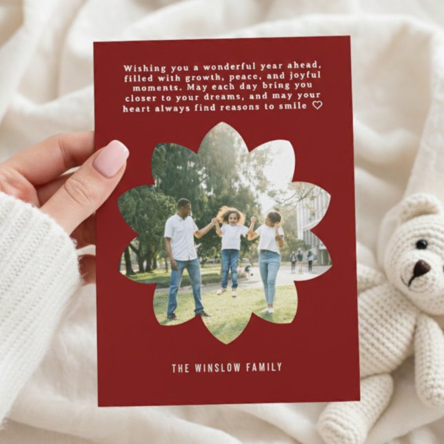 Cartão De Festividades Modern Happy New Year Photo Collage Card | Elegant (Criador carregado)