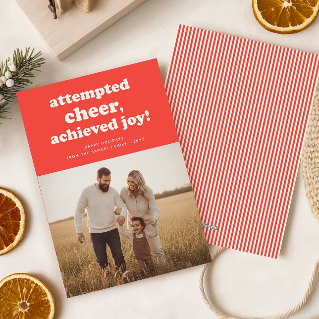 Cartão De Festividades Modern Humor Funny Family Kid Photo Christmas (Criador carregado)