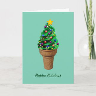Cartão De Festividades Modern Ice Cream Christmas Tree Greetings Card