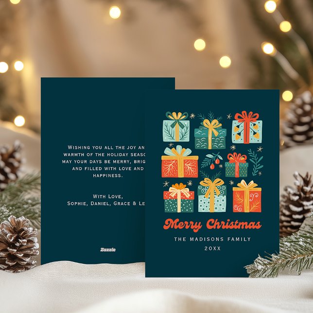 Cartão De Festividades Modern Illustrated Festive Non-Photo Christmas (Criador carregado)