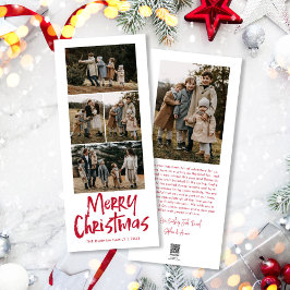 Cartão De Festividades Modern Lettering Cinco Fotos Finas Feliz Natal