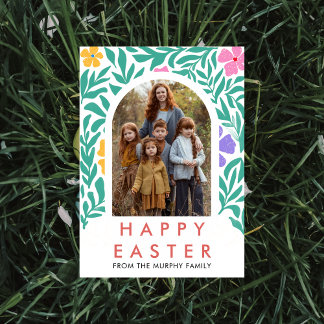 Cartão De Festividades Modern Lush Foliage Illustrated Easter