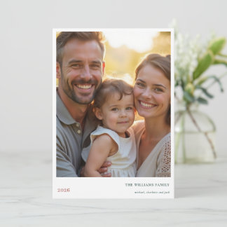 Cartão De Festividades Modern Merry Holiday Photo Card